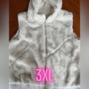 Zyia Cream Hooded Teddy Vest